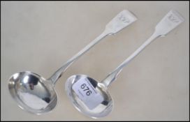 A pair of silver hallmarked 19th century table labels bearing hallmarks for believed William