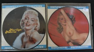 Two vinyl picture disks of Marilyn Monroe, double sided with an everlasting Marilyn Monroe