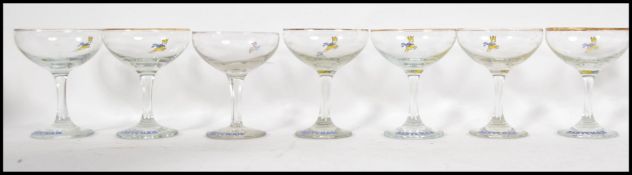A set of 8 mid century retro Babycham glasses havi