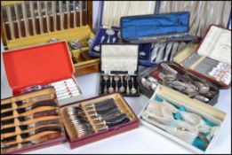 A very good collection of cased and loose flatware to include a set of Royal Crown Derby fruit