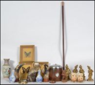 A collection of items to include a Chinese ceramic vase, A Royal Worcester vase, taxidermy