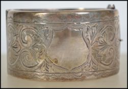 A silver hallmarked oversized ladies jewellery dress bangle. Hallmarks for CPS Jewellery Company