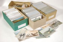 POSTCARDS Huge accumulation in NINETEEN shoeboxes, .Topics inc: Aviation, Shipping etc, Canals,