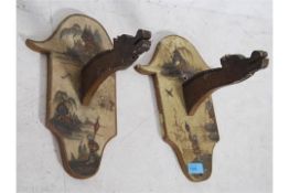 A pair of Japanese  20th century chinoiserie paint