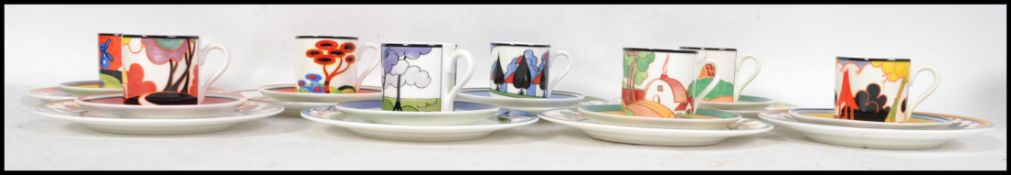 A contemporary Clarice Cliff & Wedgwood, Cafe Chic centenary collection coffee set with