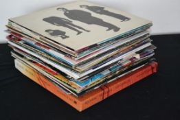 A collection of long play LP's vinyl albums featuring several artists on various labels to include