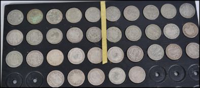 Coins - A collection of thirty five half crown coins dating from the 19th century, presented