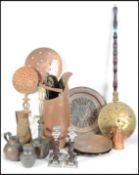 A collection of vintage 20th century brass wares t