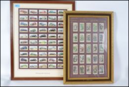 A framed and glazed collection of cigarette cards - Cries of London together with another framed and