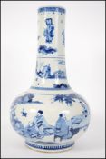 A large Chinese 19th century long neck vase of bul