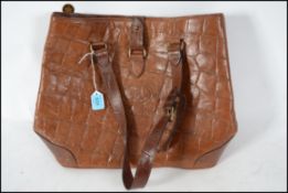An original Mulberry brown faux crocodile leather tote bag. This handbag has a fully adjustable