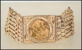 A 9ct gold mesh linked bracelet and mount set with 14ct adorned padlock and set with a full