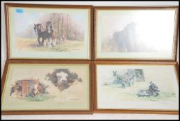 A set of four framed and glazed signed limited edi