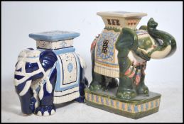 2 large 20th century Chinese elephant plant stands