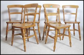 A set of 6 Victorian beech and elm country windsor