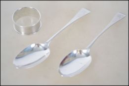 A pair of hallmarked Victorian silver desert spoon