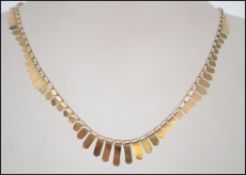 A vintage 9ct gold ladies Cleopatra necklace being of flat box link construction with gold