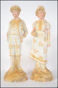 2 19th century continental bisque ware figurines o