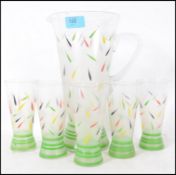 A vintage / retro mid century lemonade set of decorative form complete with ewer jug and five