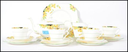 A 1930's Art Deco china tea service in the Clarice
