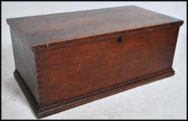 A Victorian country pine blanket box chest of plai