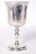 A silver hallmarked goblet by Barker Ellis Silver Company bearing Birmingham assay marks date letter