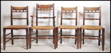 A set of 4 19th century beech and elm north countr