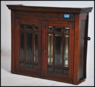 A good Victorian mahogany hanging wall cabinet. Tw