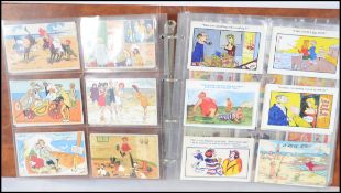 Comic postcards with saucy seaside type & Nursery Rhymes. Many Donald McGill noted. Collection of