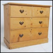 A Victorian country cottage pine 2 over 2 chest of