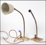 A pair of vintage mid century retro gooseneck angl