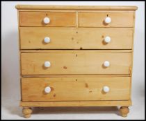 A Victorian pine 2 over 3 country chest of drawers