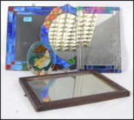 A collection of decorative mirrors having leaded a