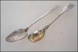 2 silver hallmarked teapsoons, one for John & Henr