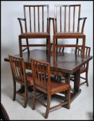 A large oak Air Ministry draw leaf refectory dinin