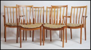 A set of 6 1970's G-Plan teak wood dining chairs b
