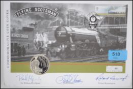 A Flying Scotsman £5 silver coin complete with certificate and the original envelope being issued