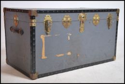 A 20th century contemporary grey steamer trunk che