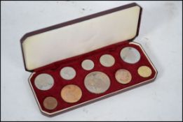 A complete 10 coin 1953 coronation proof coin set held within its original presentation case. .
