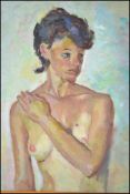 Percy Drake Brookshaw (1907-1993) Female nude torso life study signed and dated '90.  A good oil