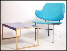 After Kofod Larsen, the 'Larsen chair' in blue vel