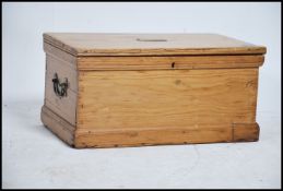 A 19th century pine sailors / diddy box chest havi
