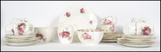 A 19th century Victorian bone china tea service ha