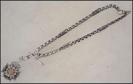 A Victorian silver book chain - pocket watch chain