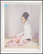 A retro framed and glazed picture print of Saw Ohn