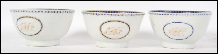 An unusual set of 3 porcelain finger bowls - cerem