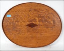 A 19th century Victorian oval galleried tray havin