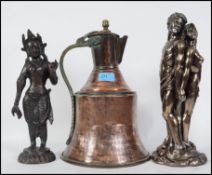 A vintage 20th century hand beaten copper coffee p