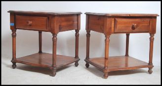 A pair of country pine bedside table - cabinets. R