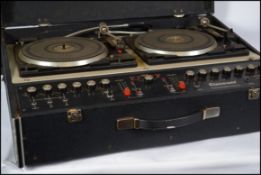 A retro mobile disco Discosound Professional Stereo preamp record deck, complete in flight case